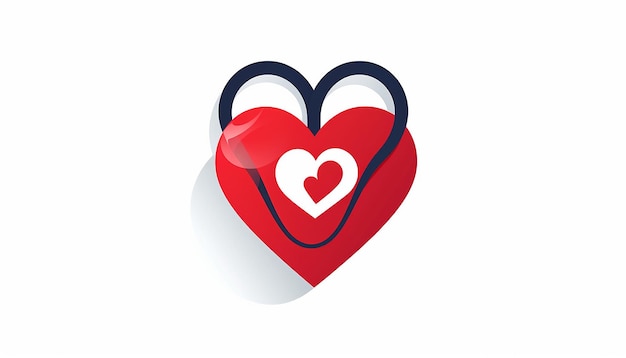 Logotipo de corazón rojo con fondo blanco