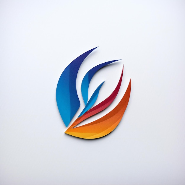 Foto logotipo cortado en papel de color que representa un mensaje de fondo blanco