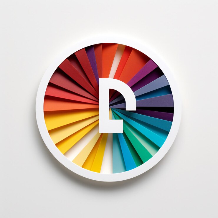 Foto logotipo cortado en papel de color que representa un mensaje de fondo blanco