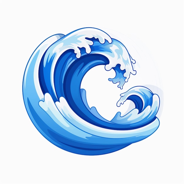 Foto logotipo de cresta de ondas azules y blancas