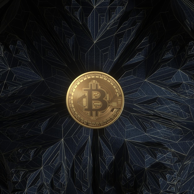 Logotipo de criptomoneda Bitcoin sobre fondo abstracto