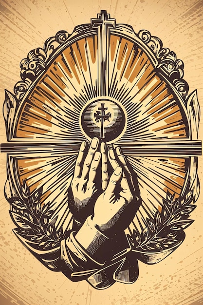 Foto logotipo cristiano manos con catoli