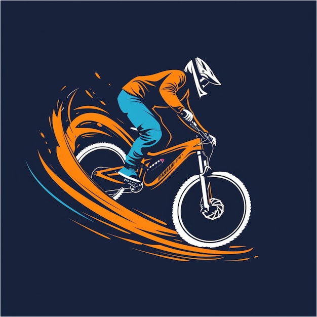 Foto el logotipo de la cruz de descenso de dibujos animados, la motocicleta, la bicicleta, la cruz, el vector, la ilustración 2d.