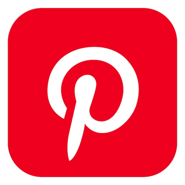 Foto el logotipo cuadrado de pinterest aislado en un fondo blanco