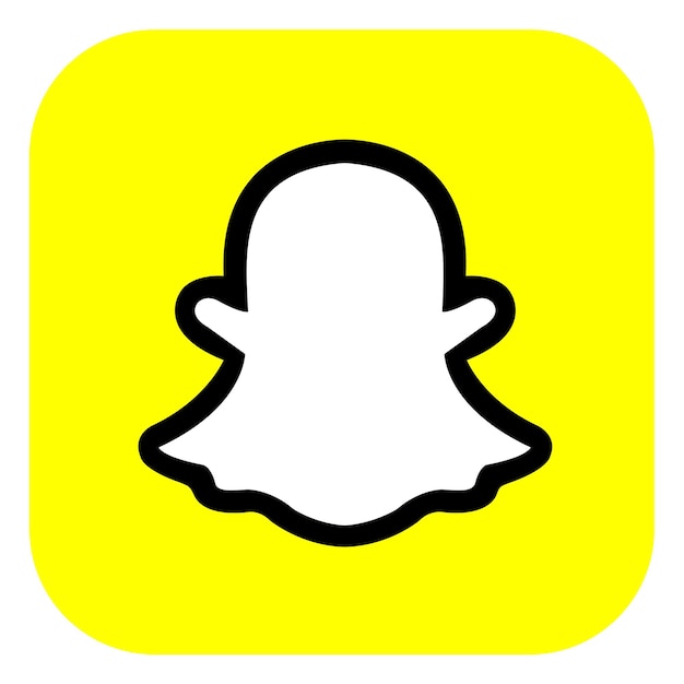 El logotipo cuadrado de Snapchat aislado en un fondo blanco