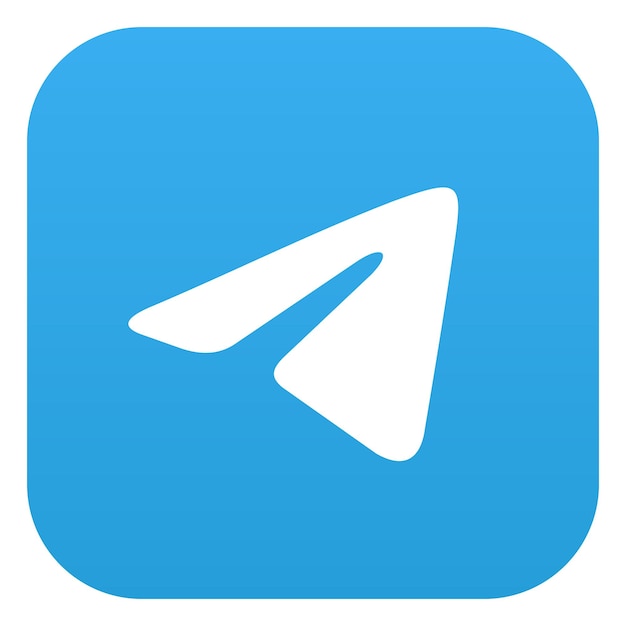 El logotipo cuadrado de Telegram aislado en un fondo blanco