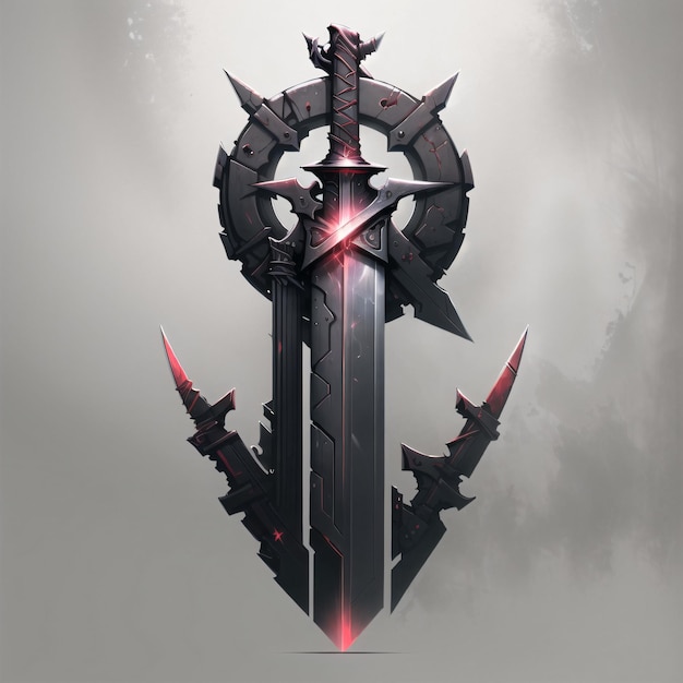 Logotipo da espada preta da Tech