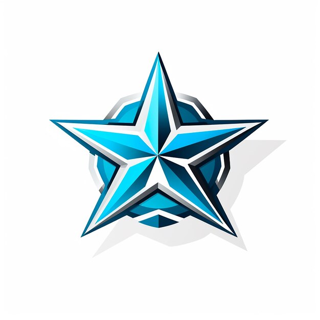 Foto logotipo da estrela azul ilustrada