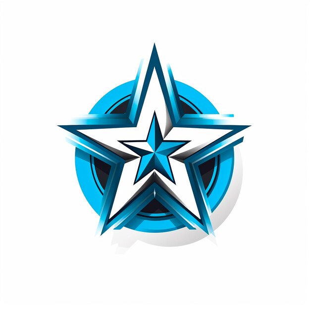 Foto logotipo da estrela azul ilustrada