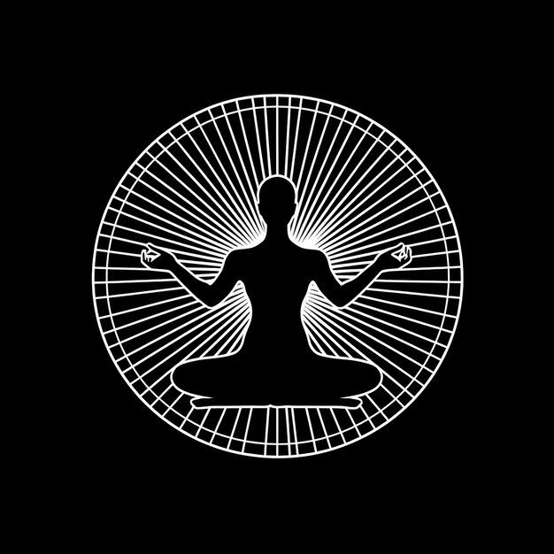Logotipo da flor de lótus da ioga com silhueta humana gerada por Ai
