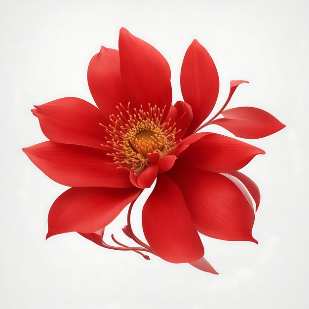 Logotipo da Flor Vermelha Arte Digital Encantadora