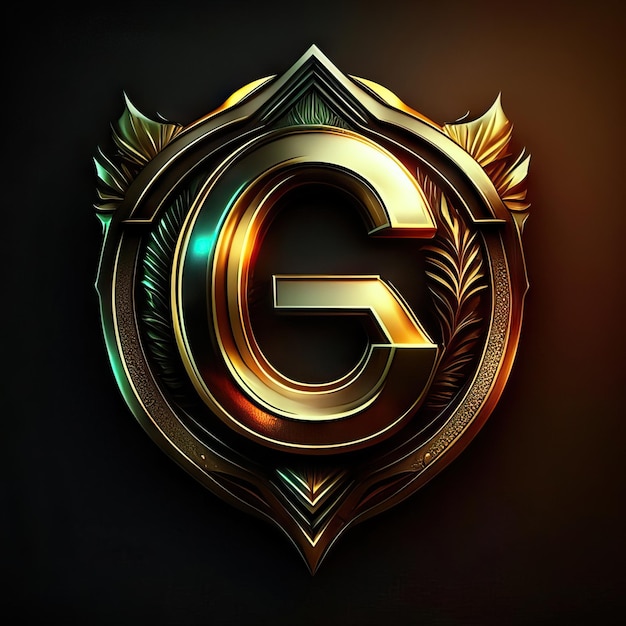 Logotipo da letra G com detalhes dourados