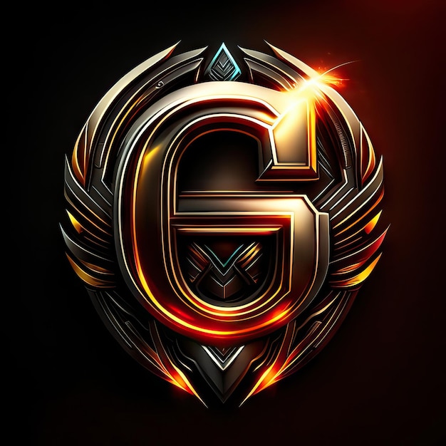 Logotipo da letra G com detalhes dourados