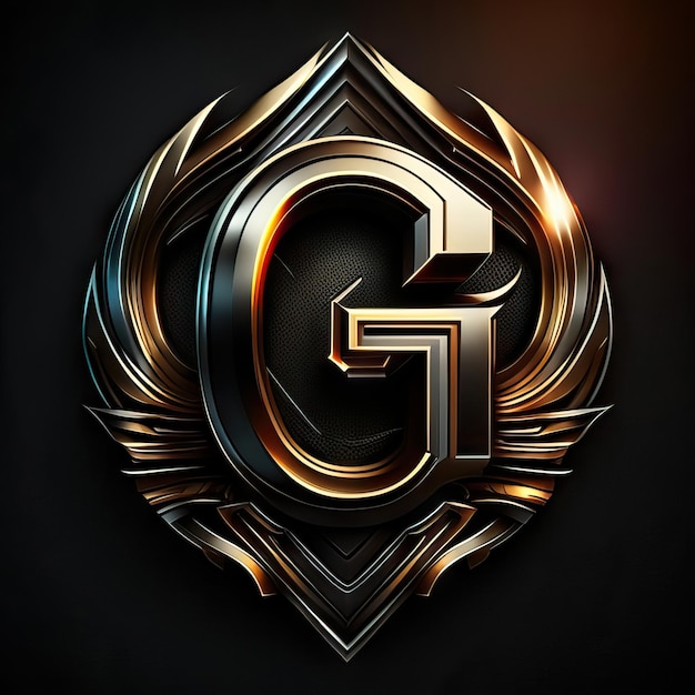 Logotipo da letra G com detalhes dourados