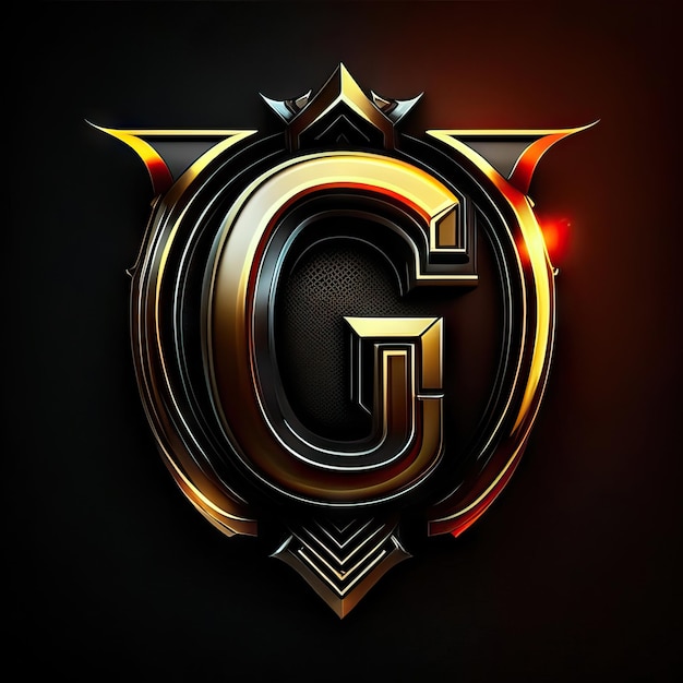 Logotipo da letra G com detalhes dourados