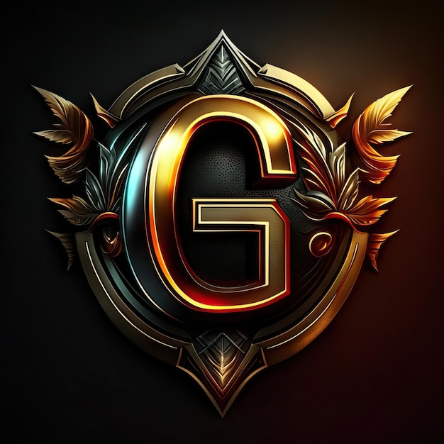 Logotipo da letra G com detalhes dourados