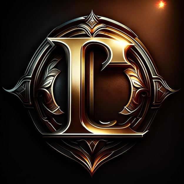 Logotipo da letra L em ouro