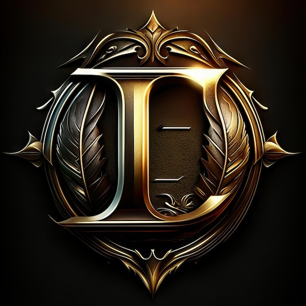 Logotipo da letra l em ouro