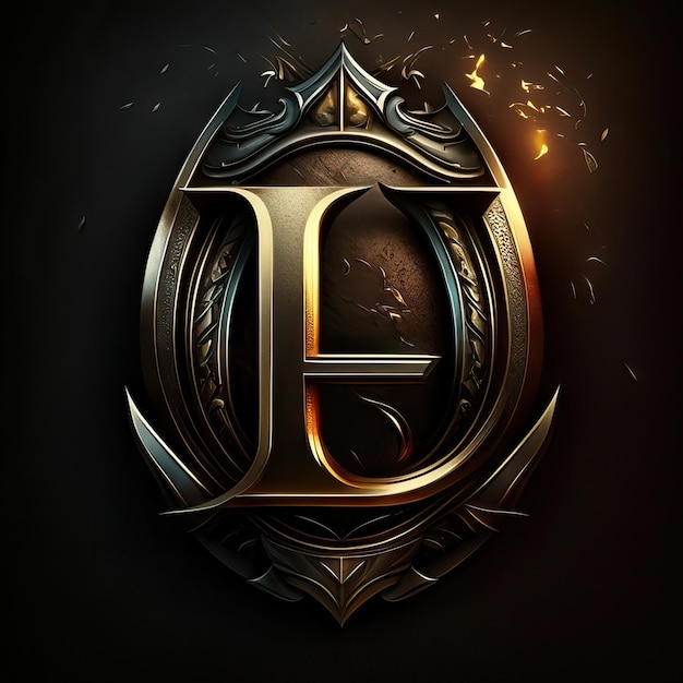 Logotipo da letra L em ouro