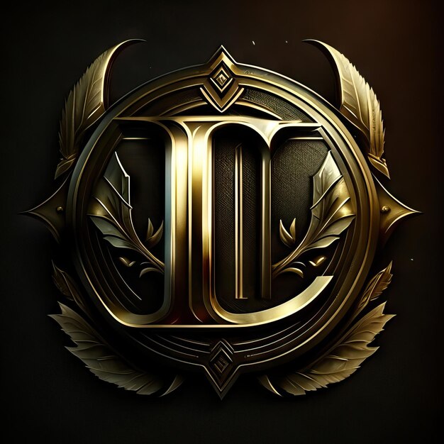 Logotipo da letra L em ouro