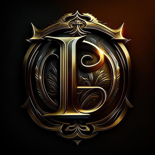 Logotipo da letra l em ouro