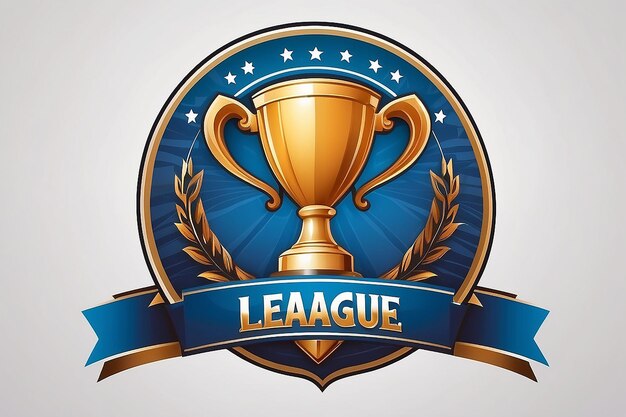 Logotipo da liga esportiva campeã emblema emblema gráfico com troféu