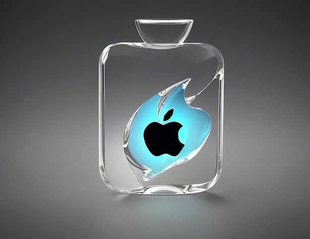 Logotipo da Maçã com vidro transparente