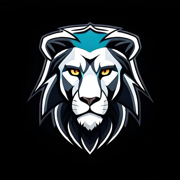 Logotipo da mascote de rosto de leão