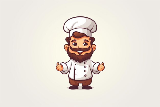 Foto logotipo da mascote do chef bonito com fundo branco