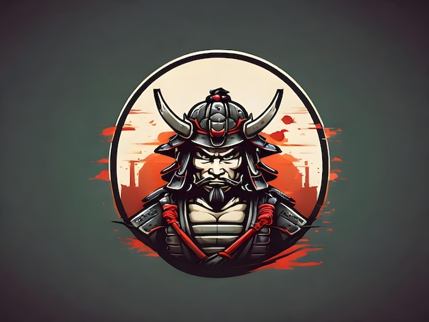 Foto logotipo da mascote samurai