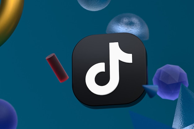 Logotipo da Tiktok em fundo de geometria abstrata