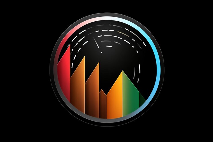 Foto logotipo de los datos del gráfico de la flecha de corte de la tarta