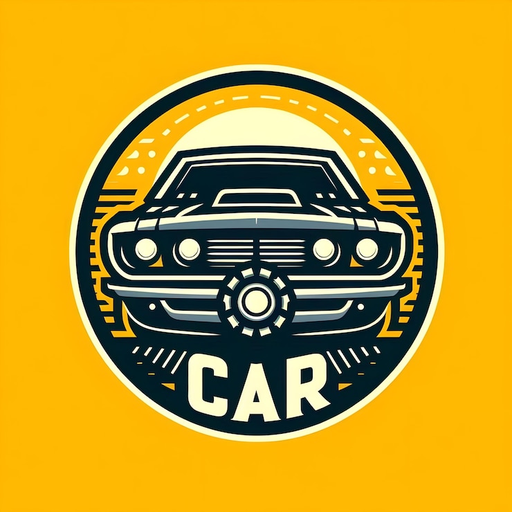 Foto logotipo de automóvel com fundo amarelo