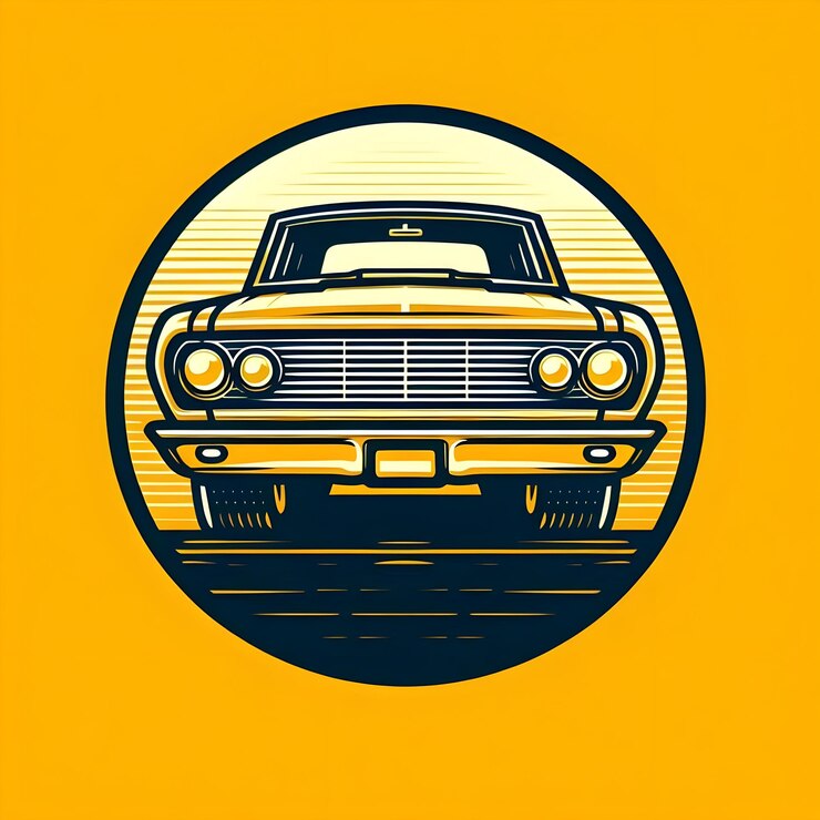 Foto logotipo de automóvel com fundo amarelo