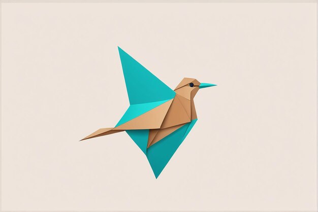 Foto logotipo de ave símbolo de ave um pássaro feito de papel
