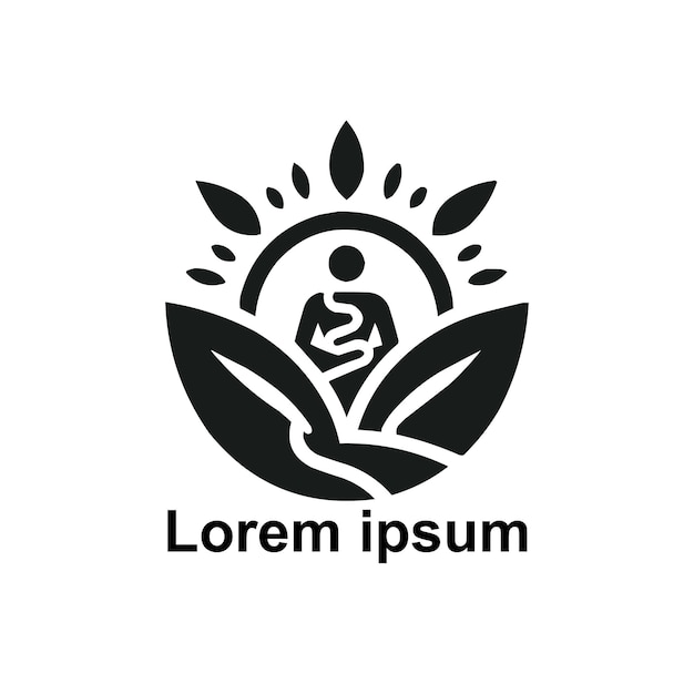 Foto logotipo de bem-estar preto em fundo branco