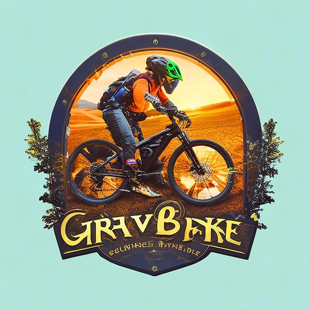 Foto logotipo de bicicleta de cascalho com arquétipo fora-da-lei e explorador imagem de alta qualidade