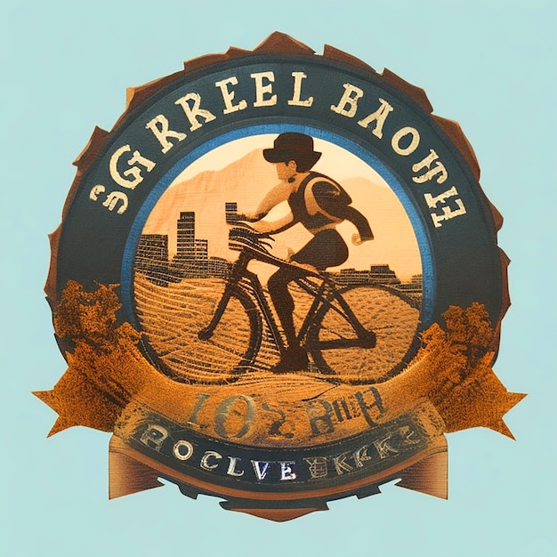 logotipo de bicicleta de cascalho com arquétipo fora-da-lei e explorador imagem de alta qualidade