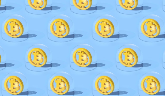 Logotipo de bitcoin de bolha de criptomoeda Bitcoin dentro de uma renderização de bolha d