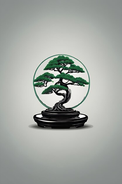 Logotipo de Bonsai de Jade Minimalista