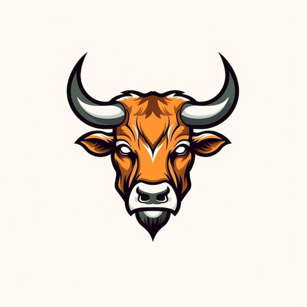 Foto logotipo de cabeça de touro vetor fundo isolado