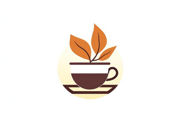 Logotipo de café ou chá saudável