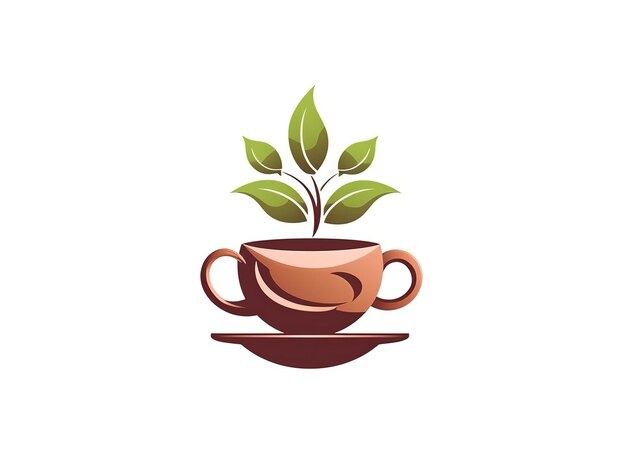 Logotipo de café ou chá saudável