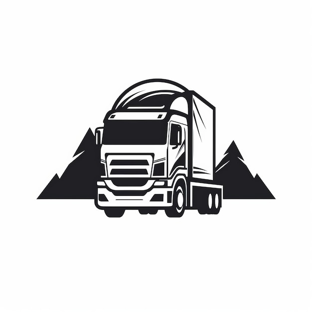 Logotipo de camião simplificado de transporte eficiente com um toque minimalista