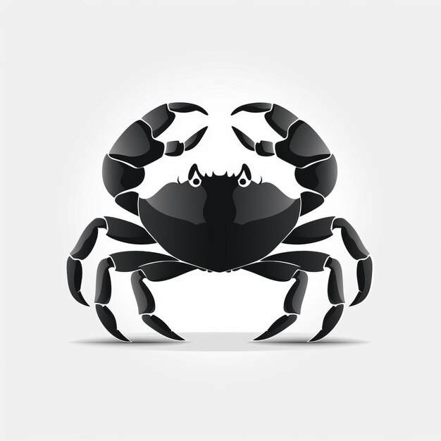 Foto logotipo de caranguejo mínimo em estilo de design plano
