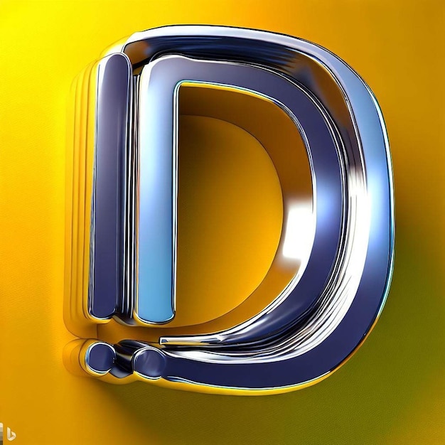 Foto logotipo de carta único em fundo amarelo