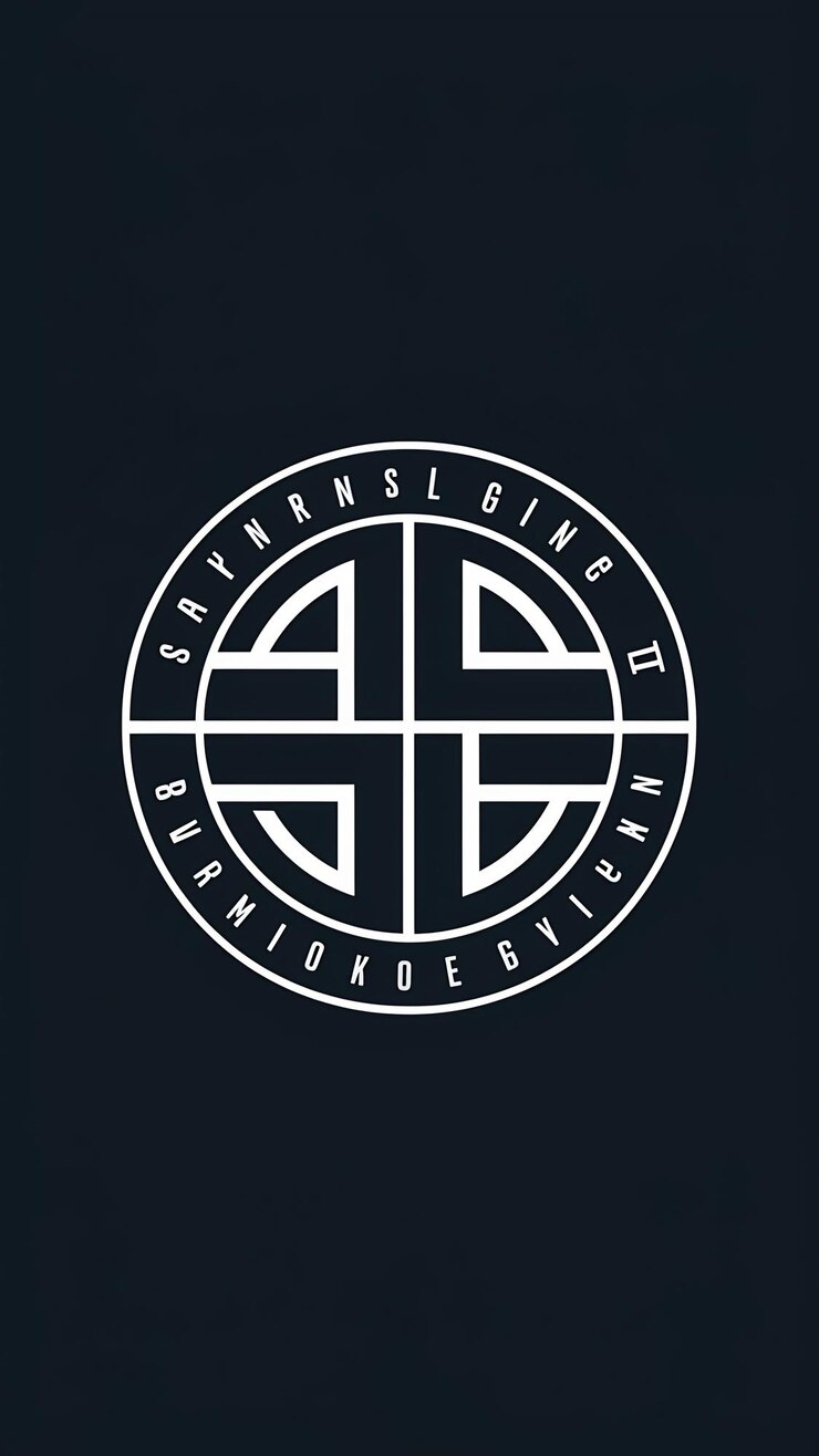 Foto logotipo de círculo geométrico ícone de empresa linear redondo