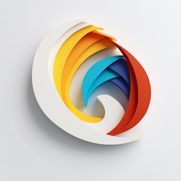 Foto logotipo de corte de papel colorido representando uma mensagem de fundo branco