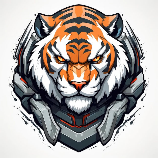 Logotipo de cyborg tigre gerado por IA Imagem.