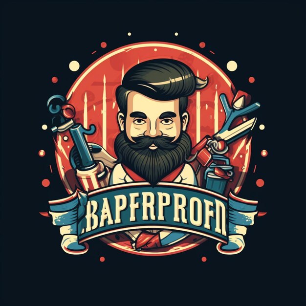 Logotipo de desenho animado de barbearia